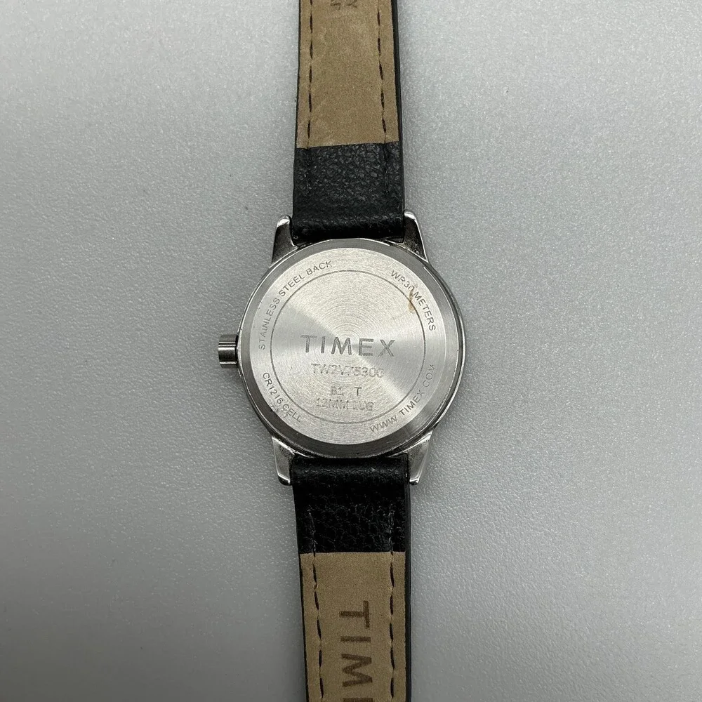 Timex Easy Reader Indiglo WR 30M Womens Watch 25mm Black Vegan Strap New Battery